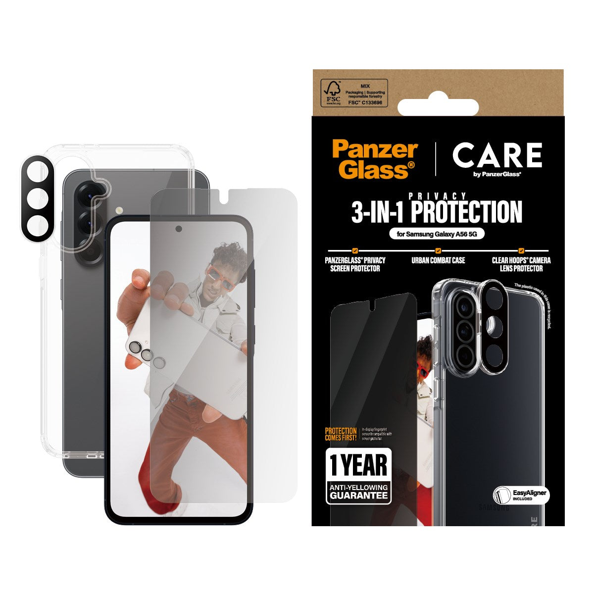 PanzerGlass® | CARE by PanzerGlass® Urban Combat 3-in-1 Privacy Bundle Samsung Galaxy A56 5G